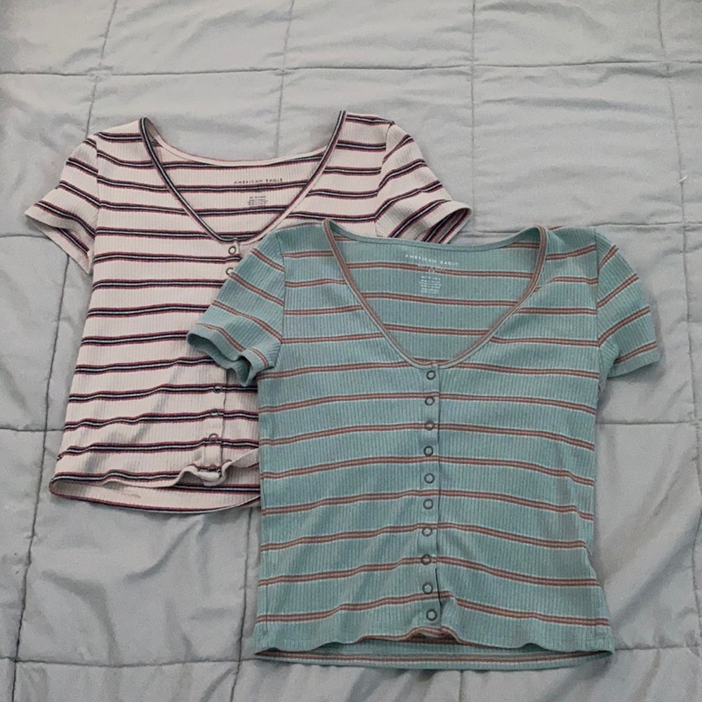 American eagle striped cropped top